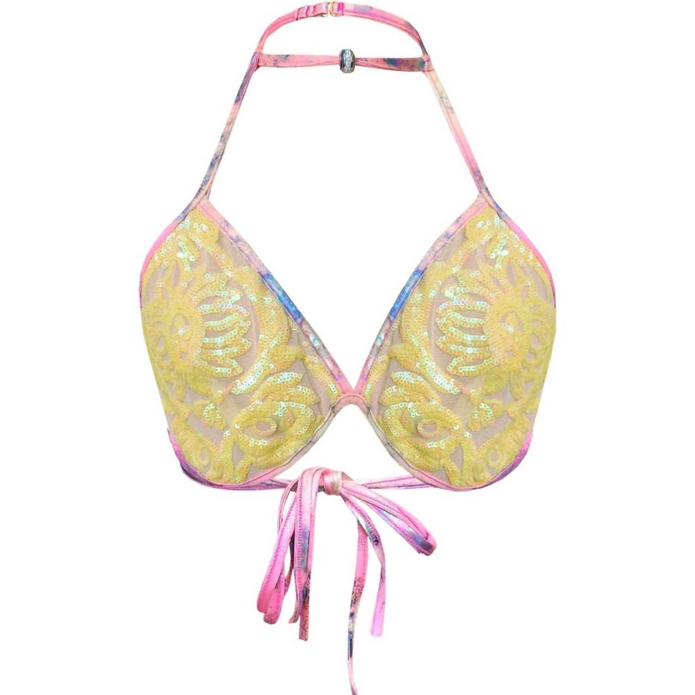 NEW GYV ME BODY carnival bra top in shunshine rainbow